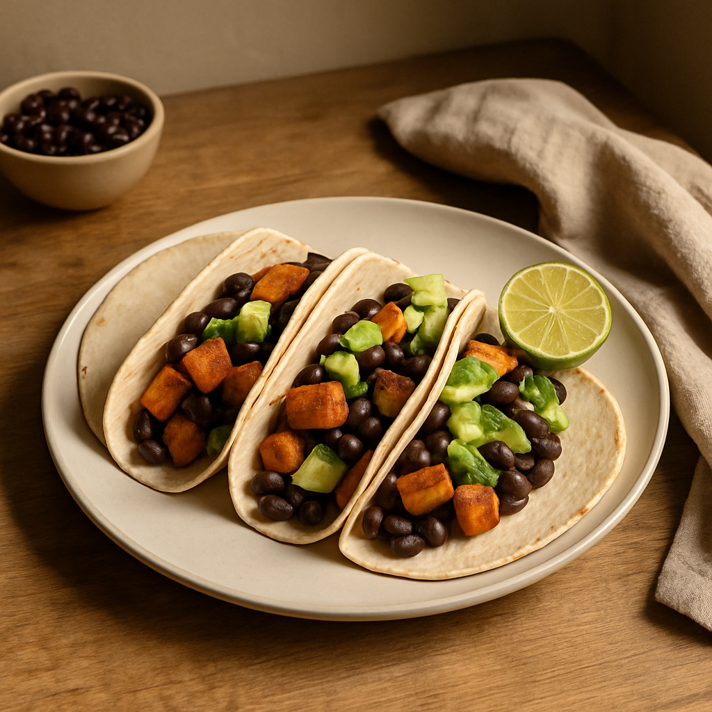 Vegan Tatlı Patatesli Tacos