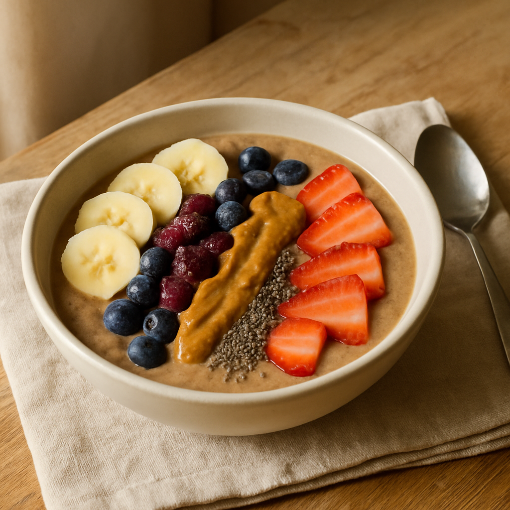 Smoothie-Bowl mit Nussmus