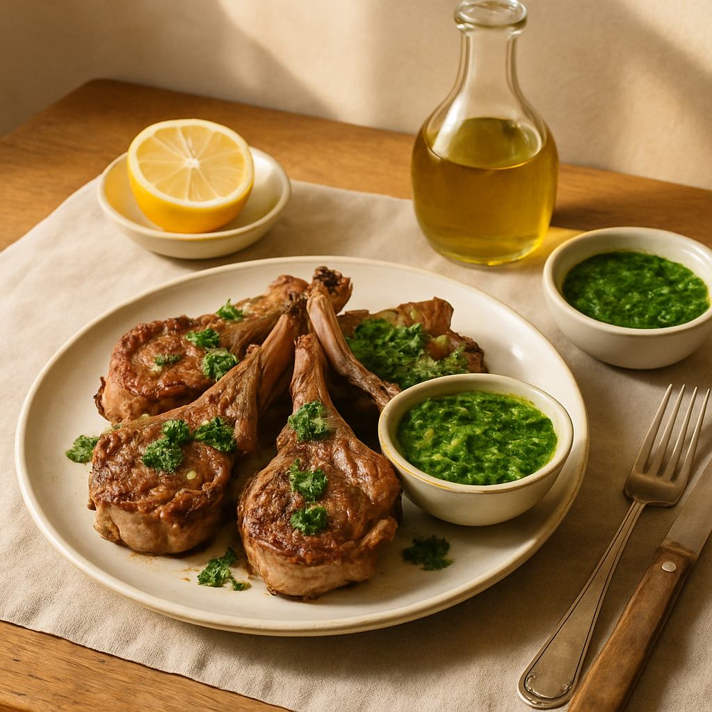 Grilled Lamb Chops with Mint