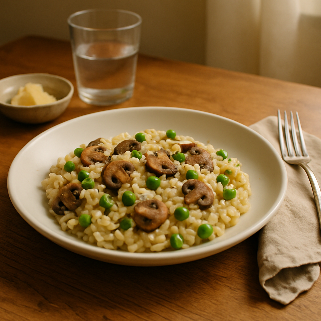 Mushroom and Pea Risotto
