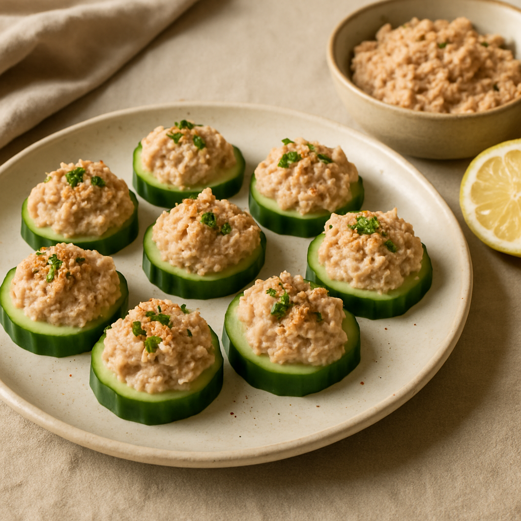 Spicy Tuna Salad Cucumbers