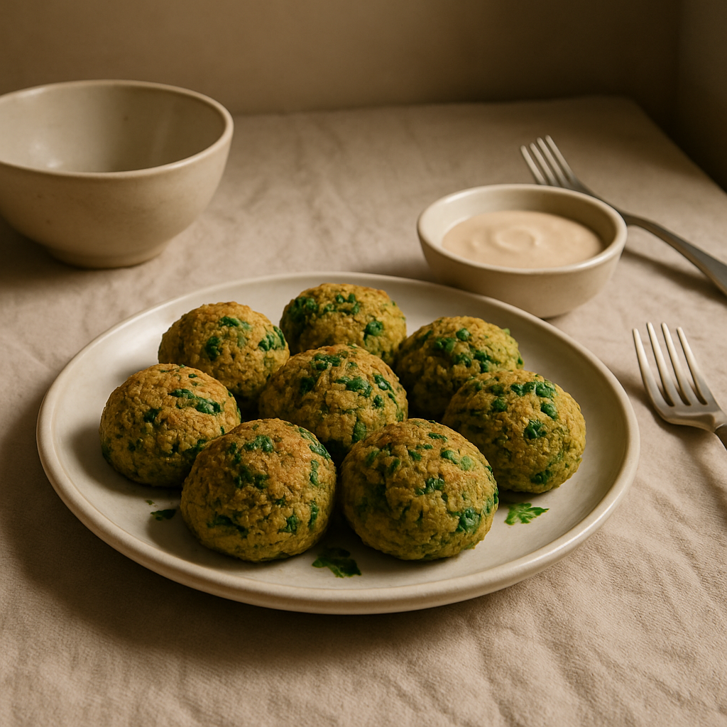 Baked Falafel with Tahini Sauce