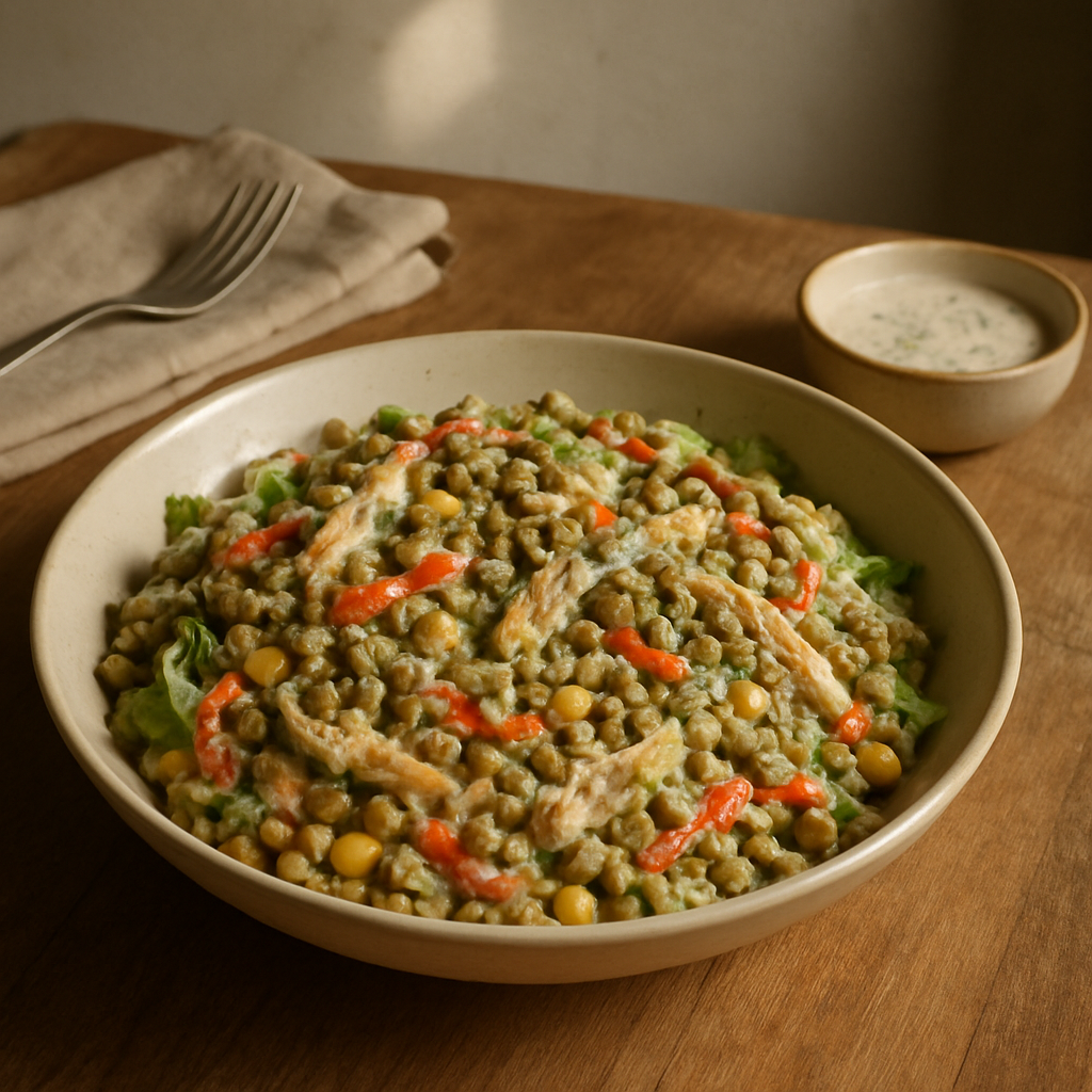Tavuklu Yeşil Mercimek Salatası