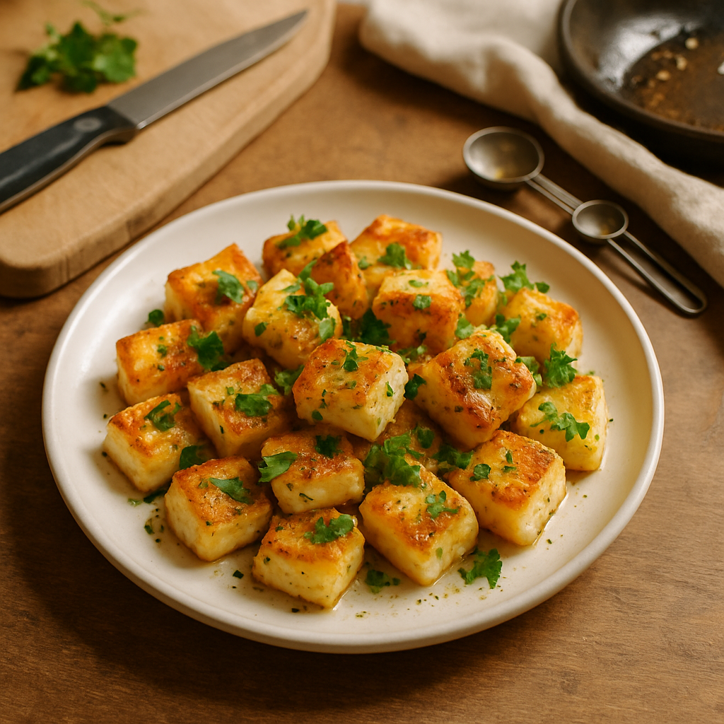 In der Pfanne gebratene Halloumi-Häppchen