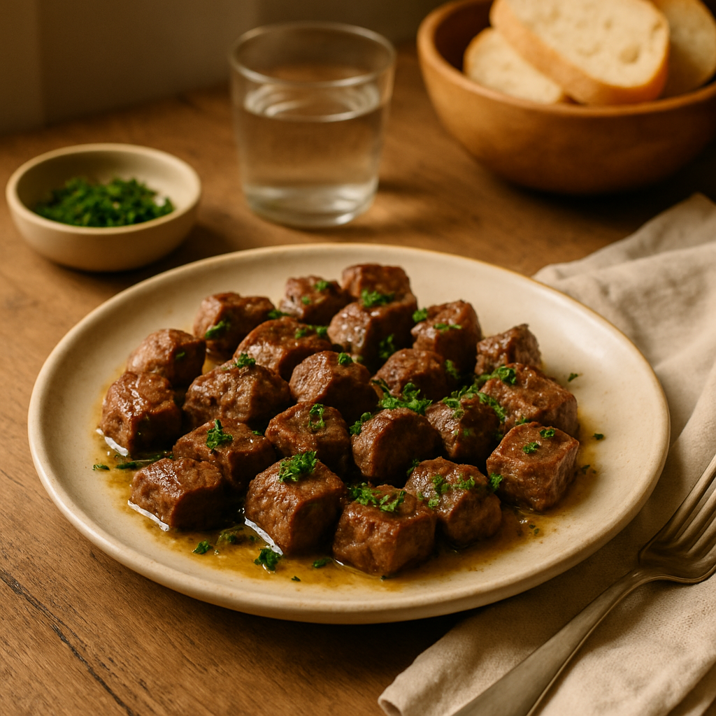 Steak-Häppchen mit Knoblauchbutter