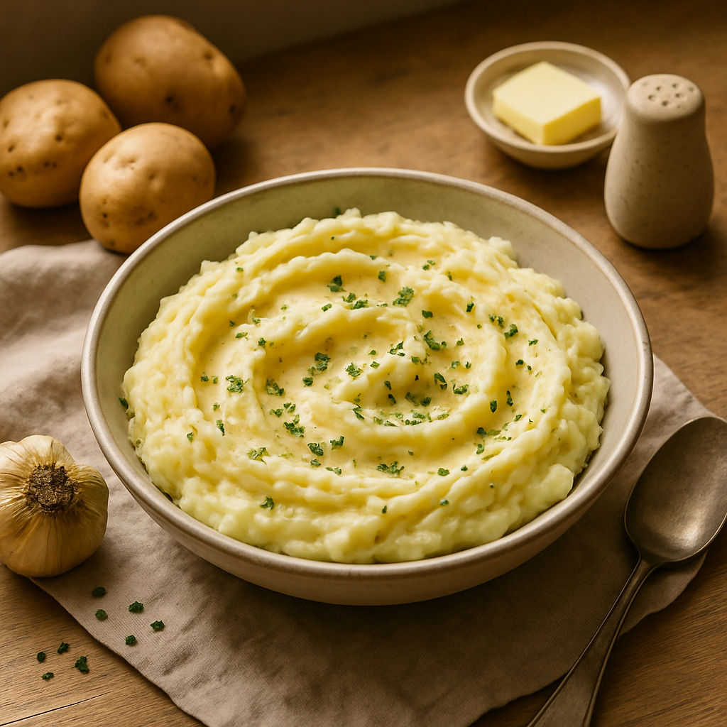 Kartoffelpüree mit geröstetem Knoblauch