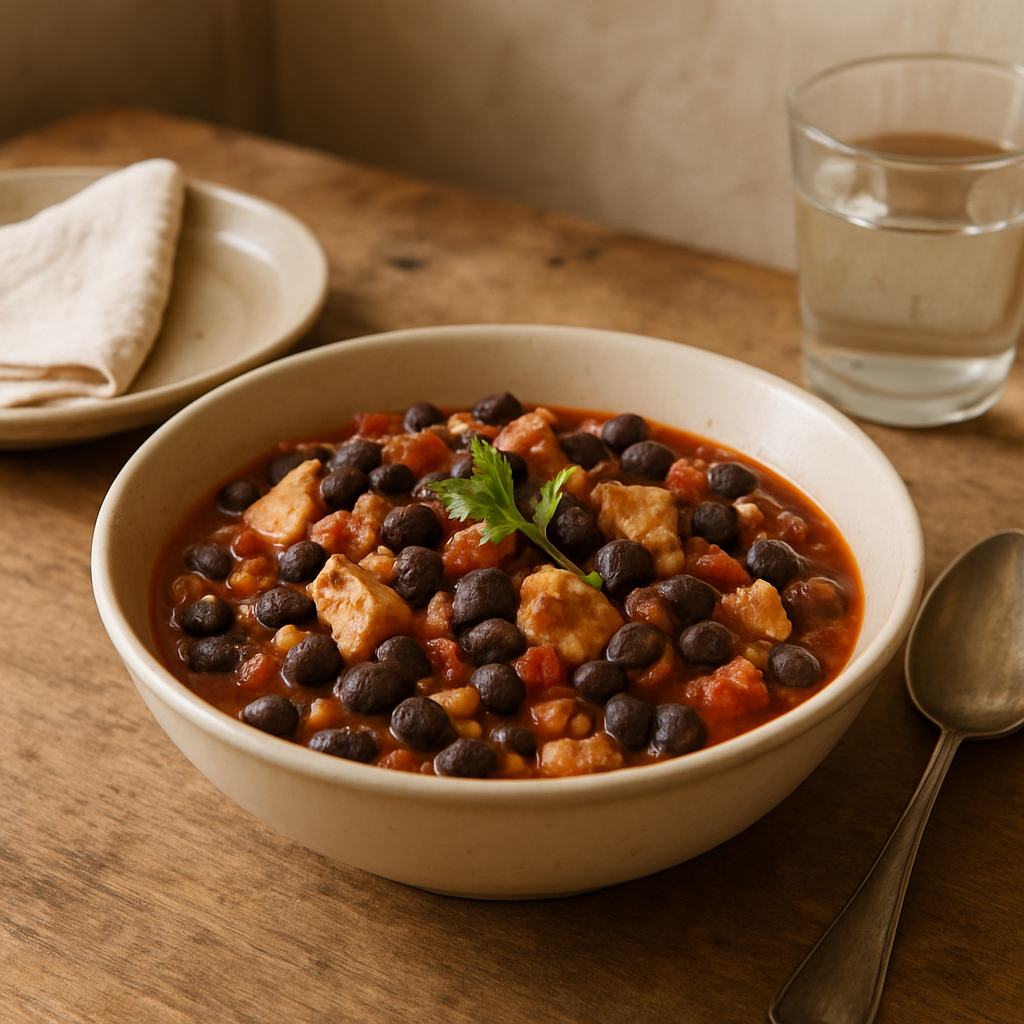 Tavuklu ve Siyah Fasulyeli Chili