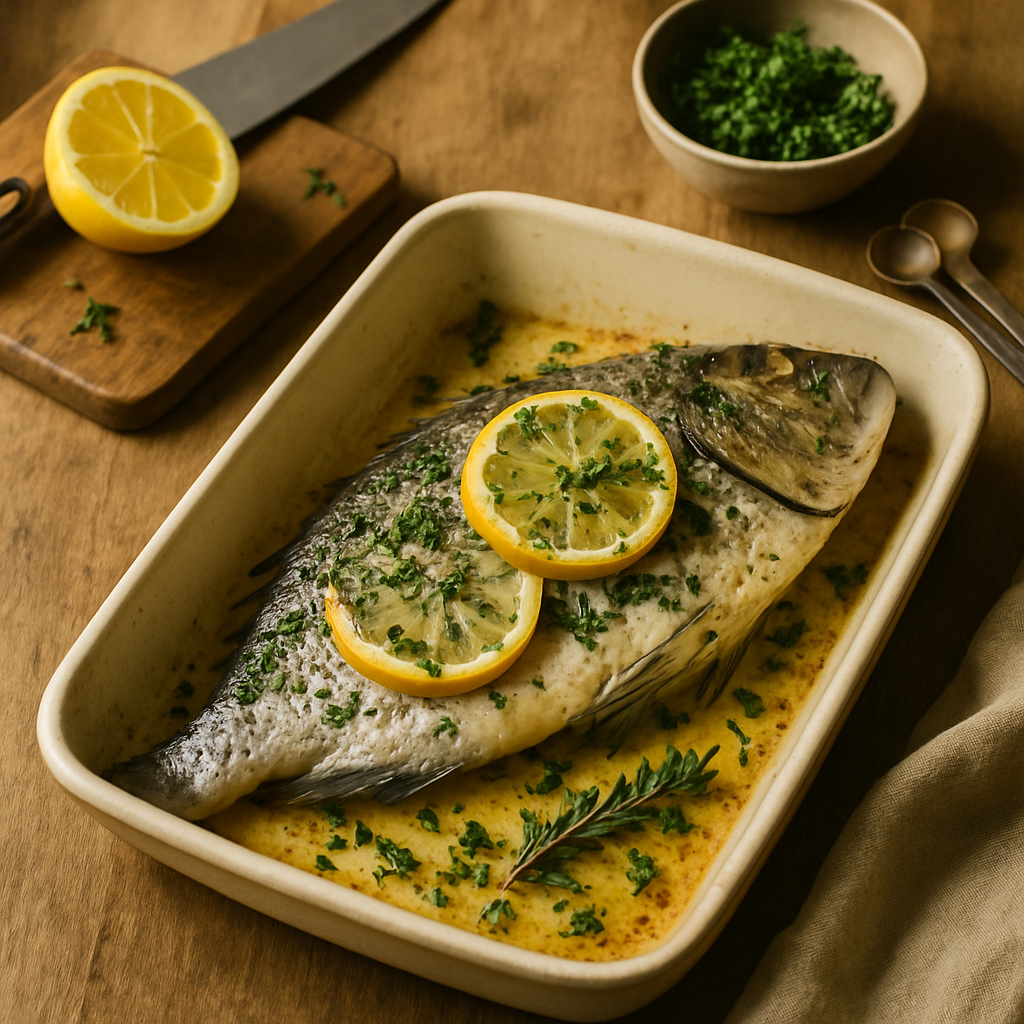 Gebackene Dorade mit Zitrone