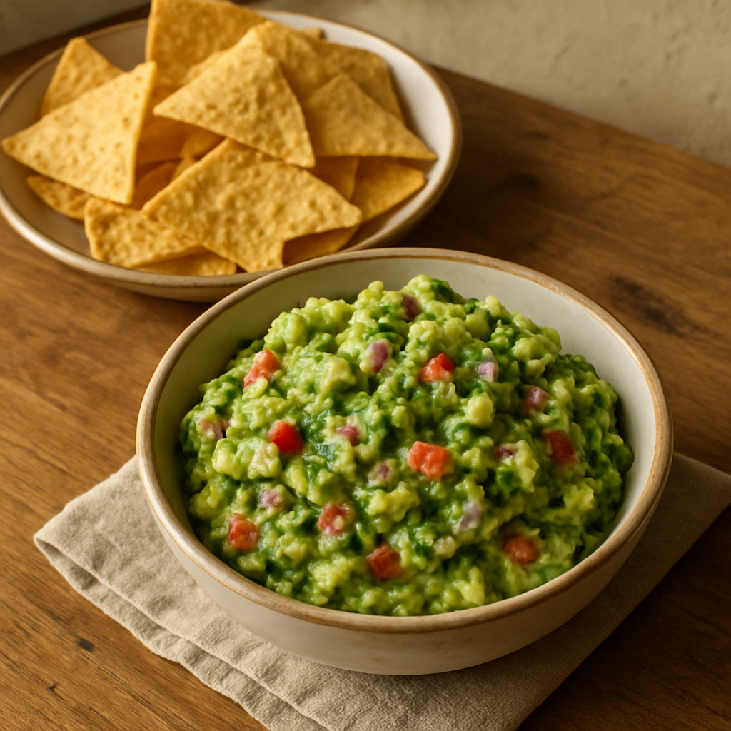 Mısır Tortilla Cipsleriyle Guacamole