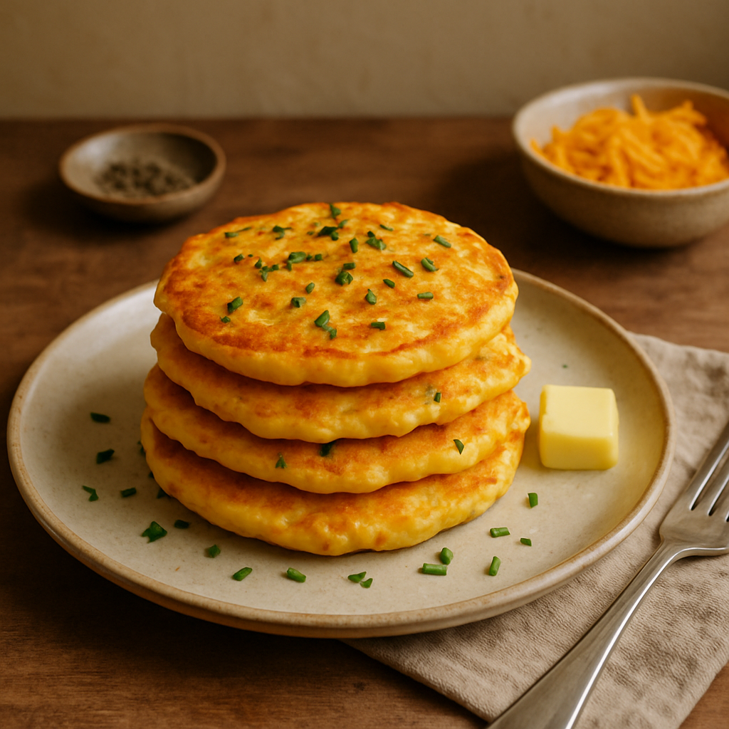 Yumurtalı ve Peynirli Pankekler