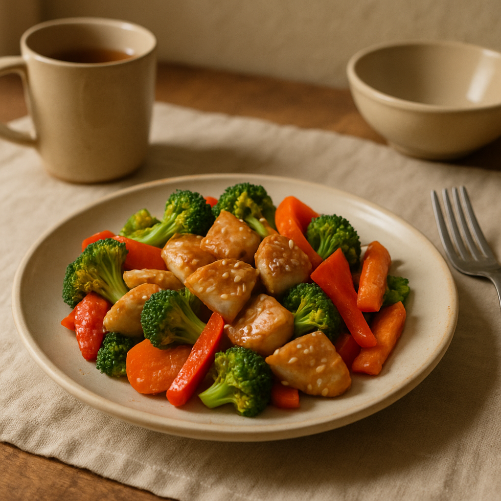 Sesamhähnchen mit Gemüse
