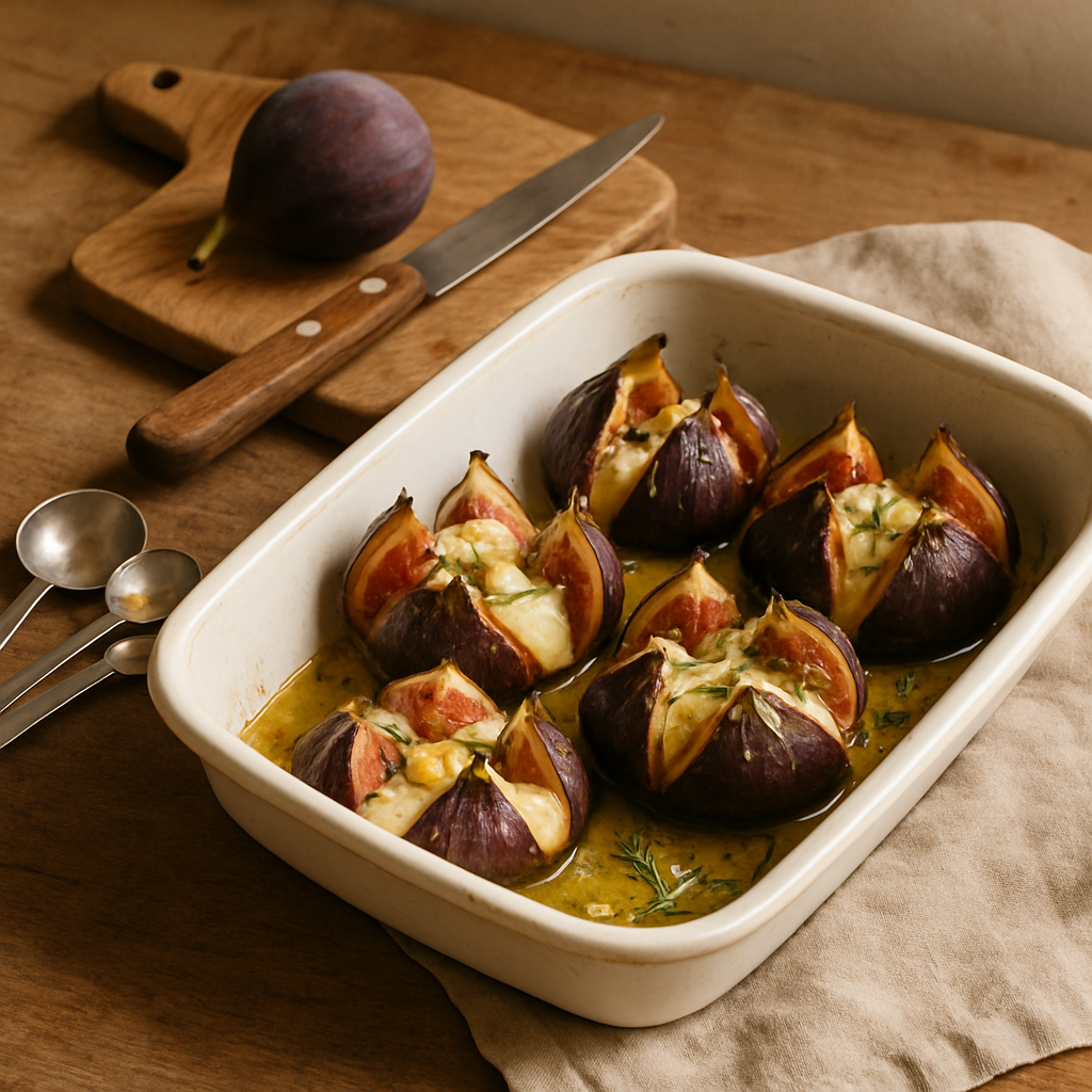 Gebackene Feigen mit Camembert, Honig und Rosmarin