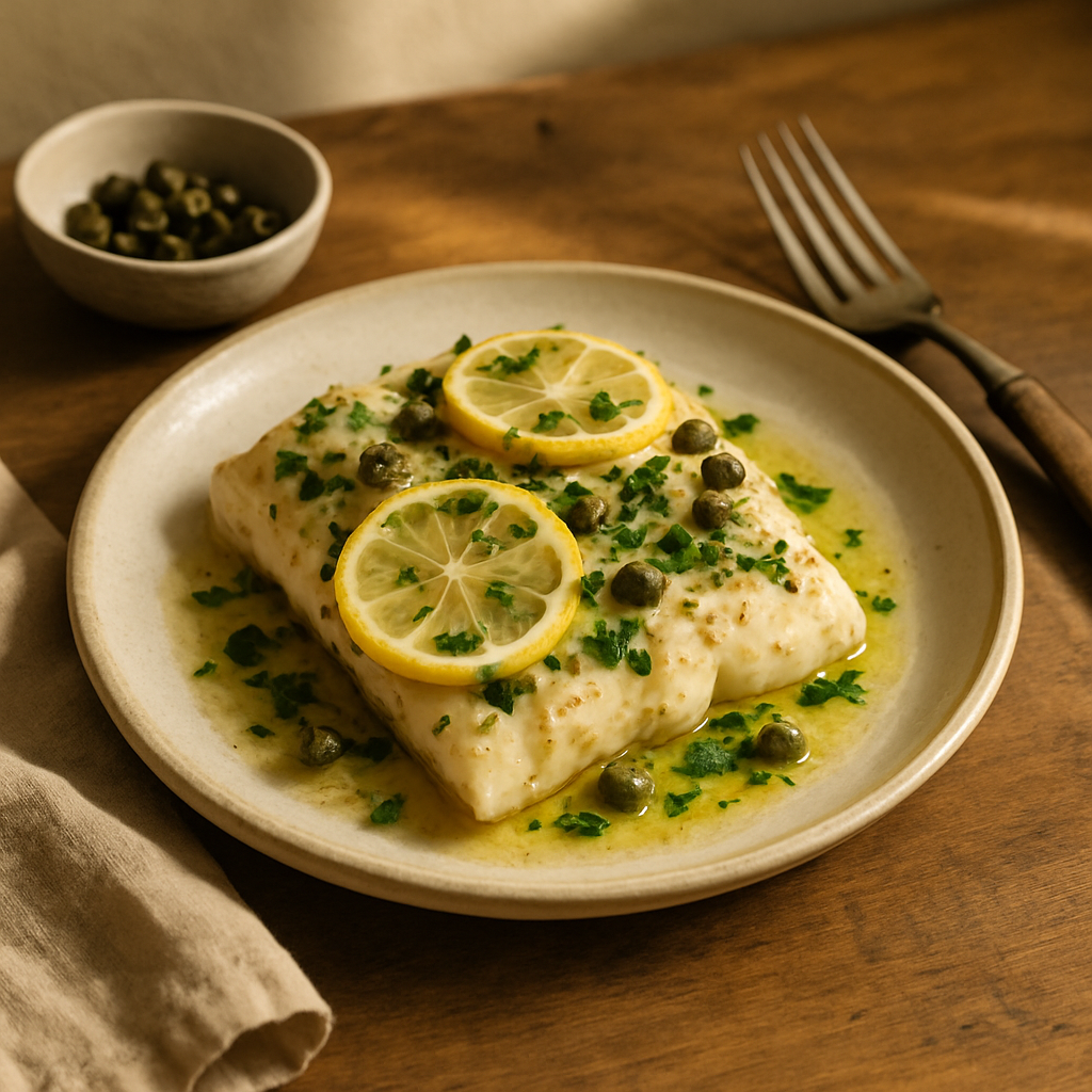 Baked Cod with Lemon and Capers