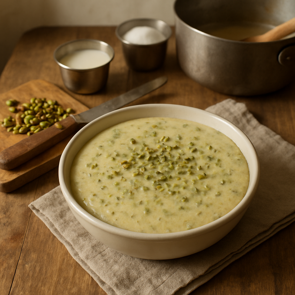 Pistazien-Grießpudding