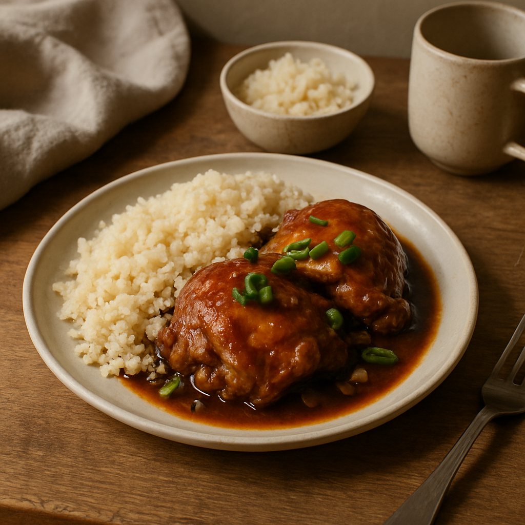 Cola-Hähnchen mit Blumenkohlreis