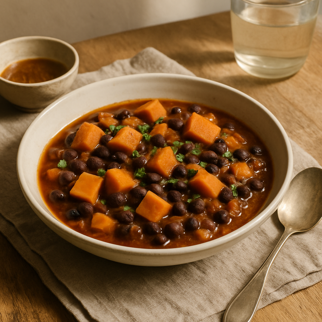 Chili mit Süßkartoffeln und schwarzen Bohnen