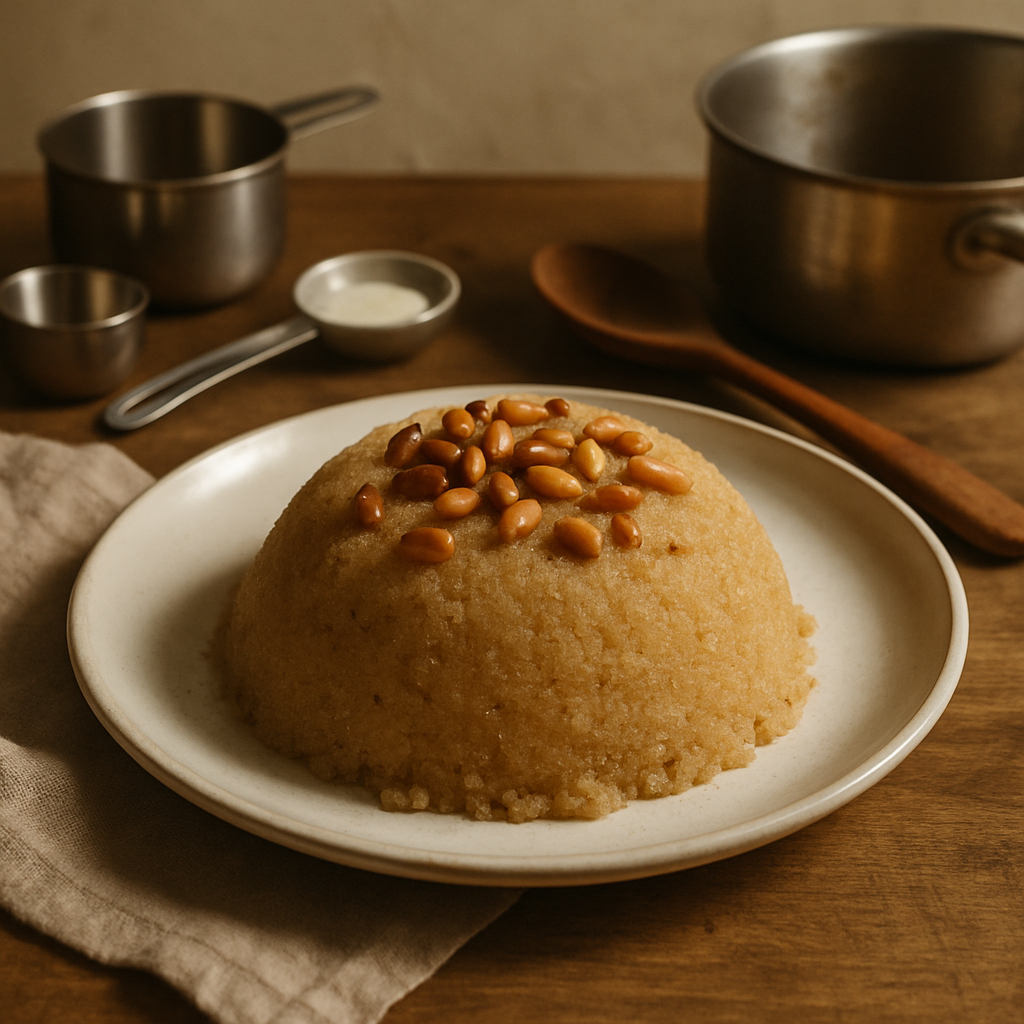 Semolina Halva with Pine Nuts