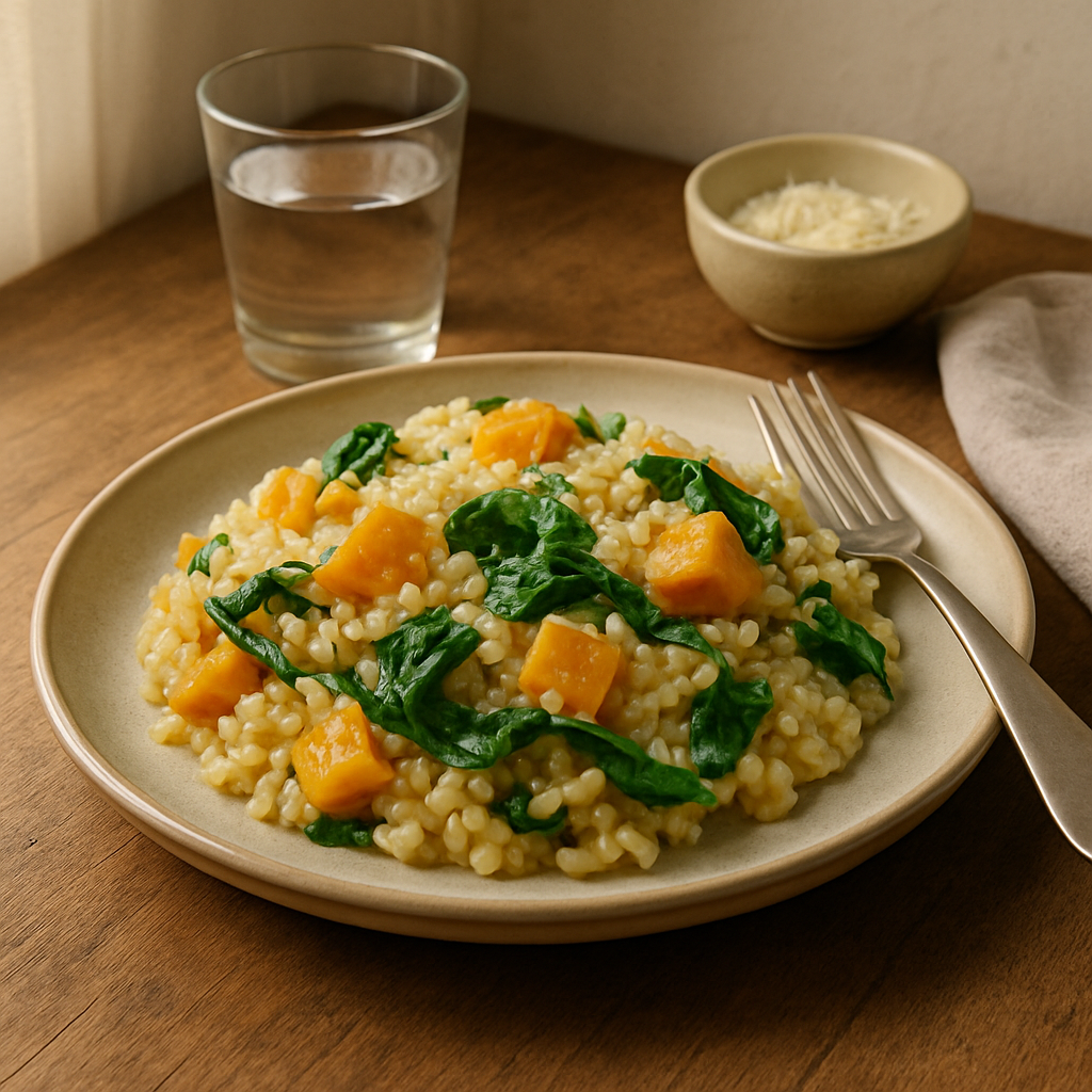Balkabaklı ve Ispanaklı Risotto