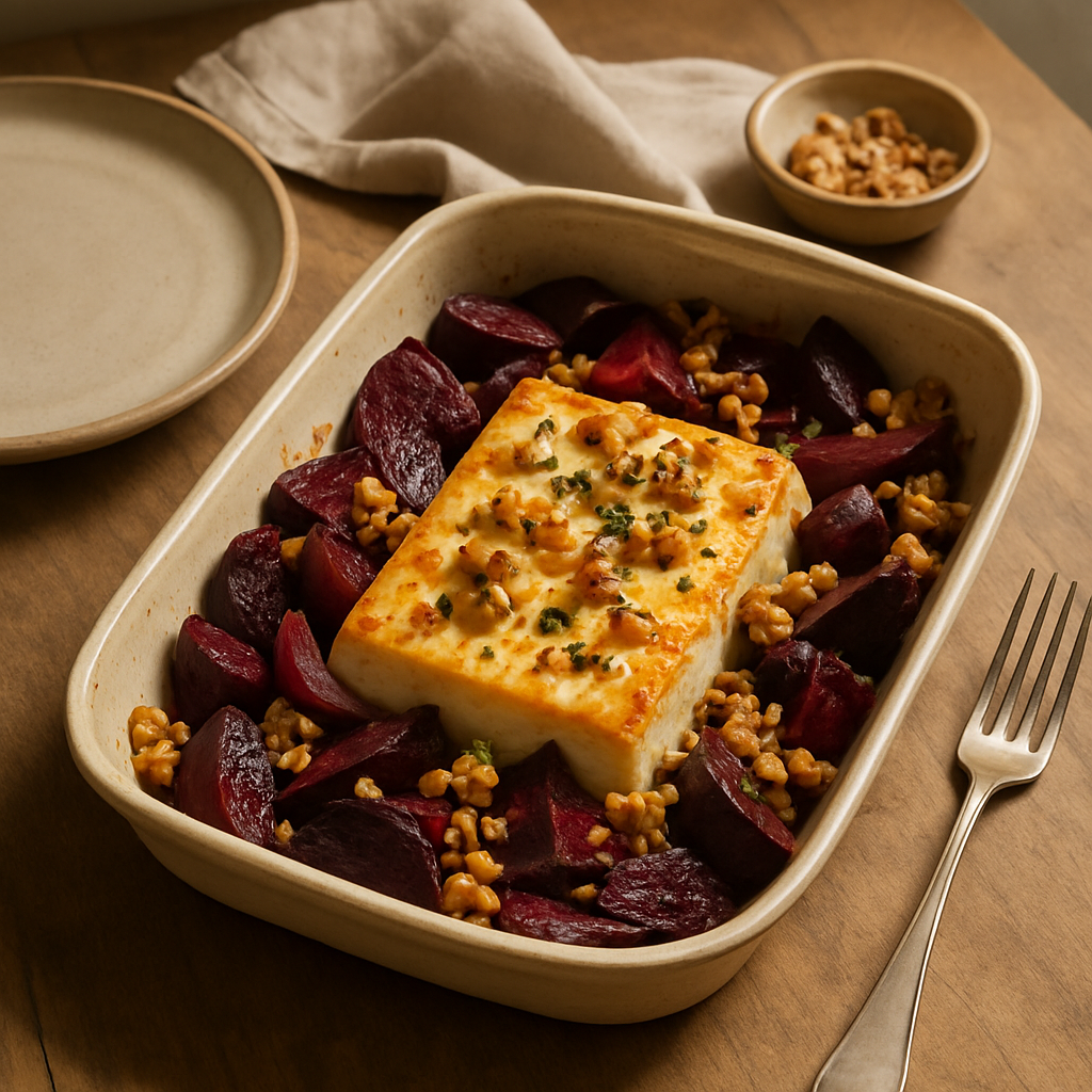Baked Feta with Beetroot and Walnuts