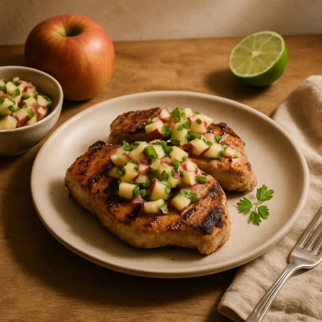 Grilled Pork Chops with Apple Salsa
