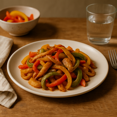 Renkli Biberli Tavuk Fajita