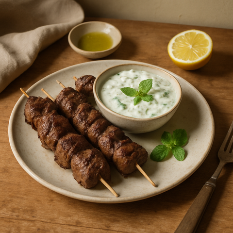 Grilled Lamb Kebabs with Mint Yogurt