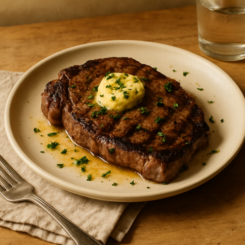 Grilled Steak with Garlic Butter