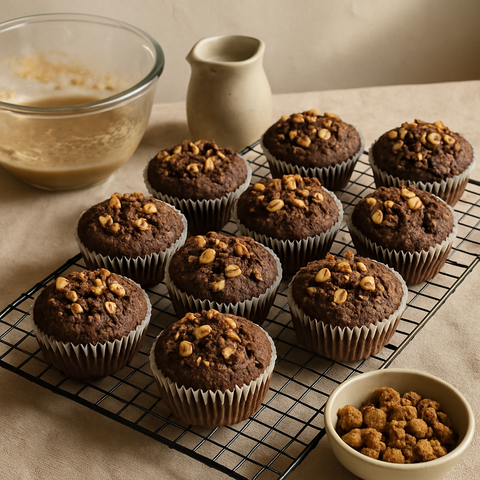 Healthy Mulberry Cocoa Muffins