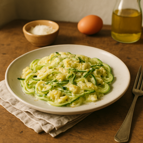 Cremige Zucchininudeln mit Eiern