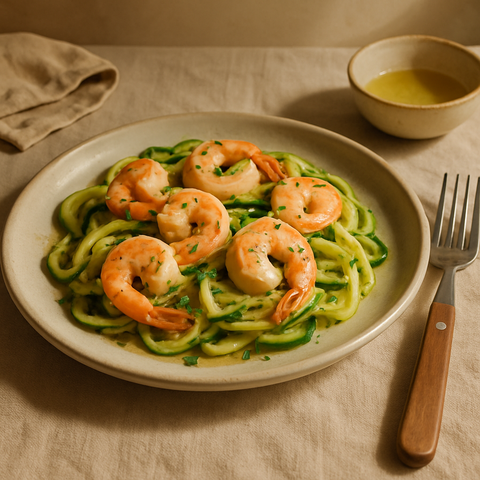 Shrimp Scampi mit Zucchininudeln