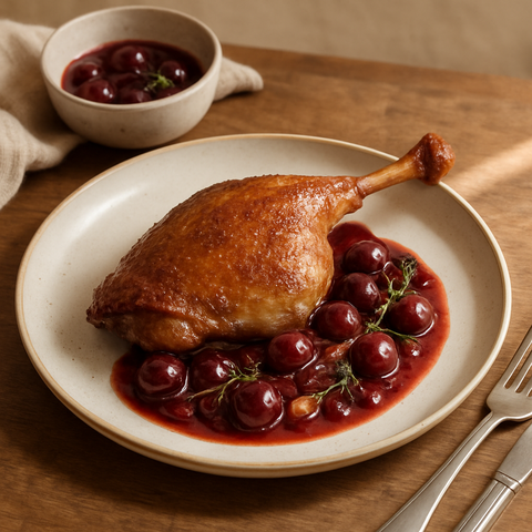 Roasted Duck with Cherry Sauce