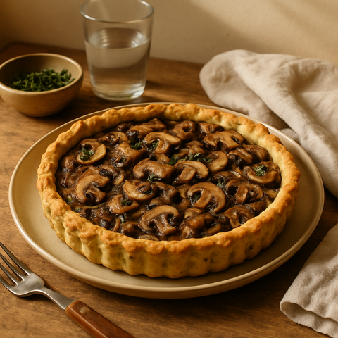 Kekikli Hamur Tabanlı Mantarlı Tart