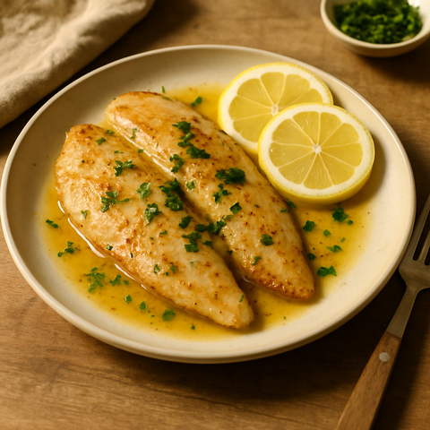 In der Pfanne gebratene Tilapia mit Zitronenbutter