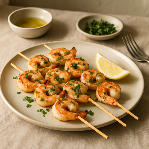 Grilled Shrimp Skewers with Garlic