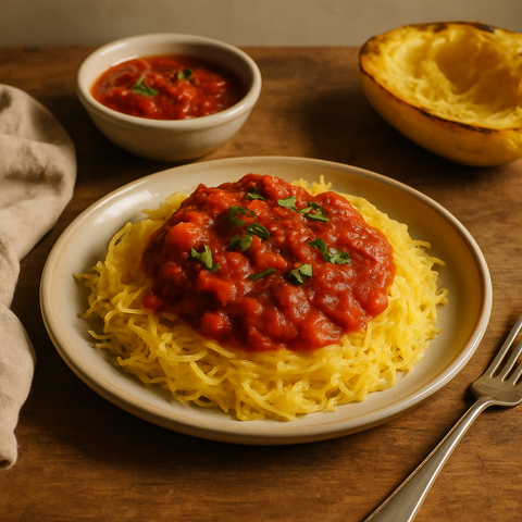Marinara Soslu Spagetti Kabak