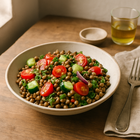 Tuzlu Yeşil Mercimek Salatası