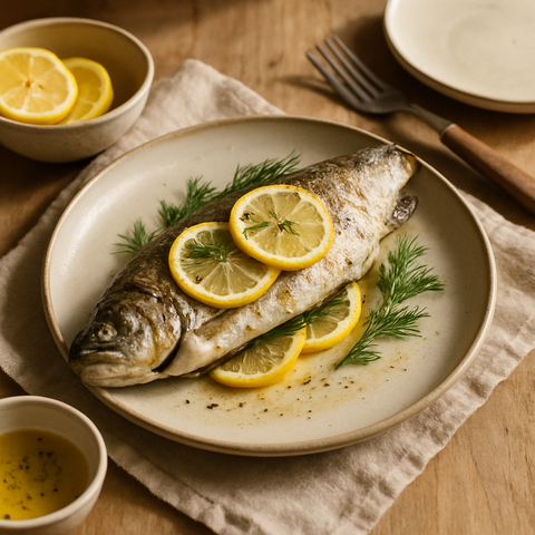 Limonlu ve Dereotlu Fırında Alabalık