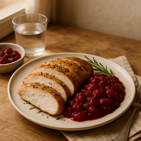 Roasted Turkey Breast with Cranberry Sauce
