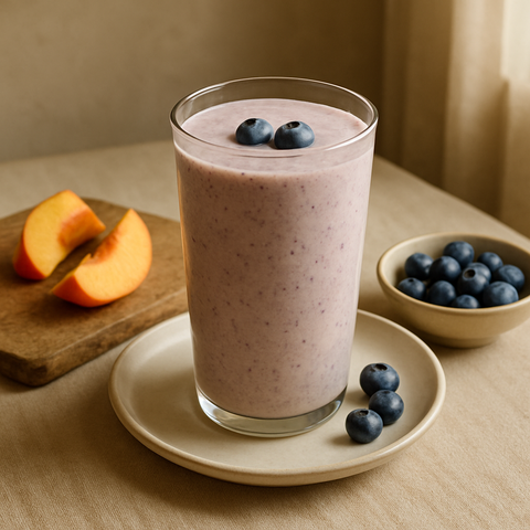 Şeftalili ve Yaban Mersinli Smoothie