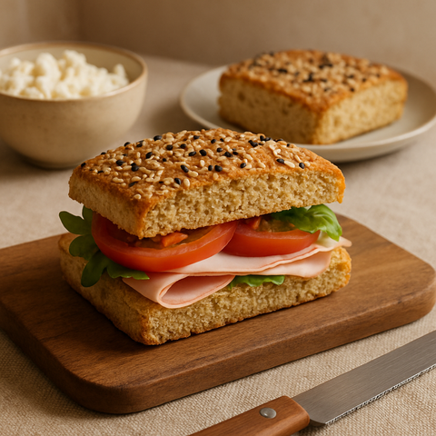 Brot mit Lor-Käse und Molkenprotein