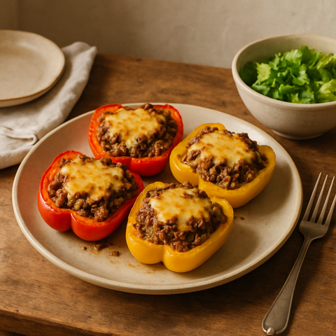 Stuffed Bell Peppers with Ground Beef