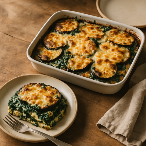 Eggplant and Spinach Bake