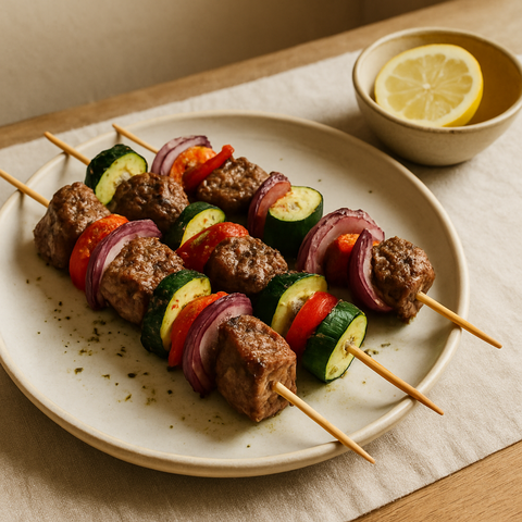 Kuzu Etli ve Sebzeli Şiş Kebap