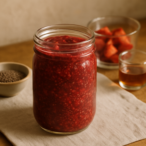 Mermelada de frutas con semillas de chía