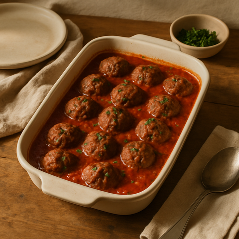 Turkish Baked Meatballs in Tomato