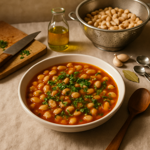 Griechischer Weißbohneneintopf mit Kräutern