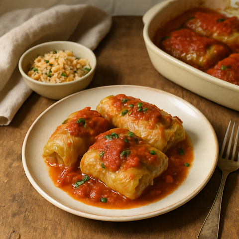 Cabbage Rolls with Tomato Sauce