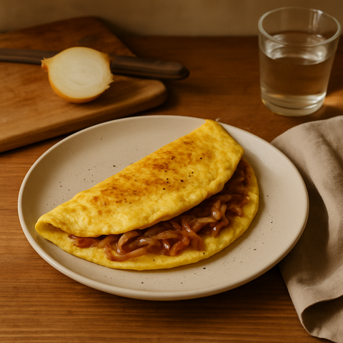 Omelett mit karamellisierten Zwiebeln