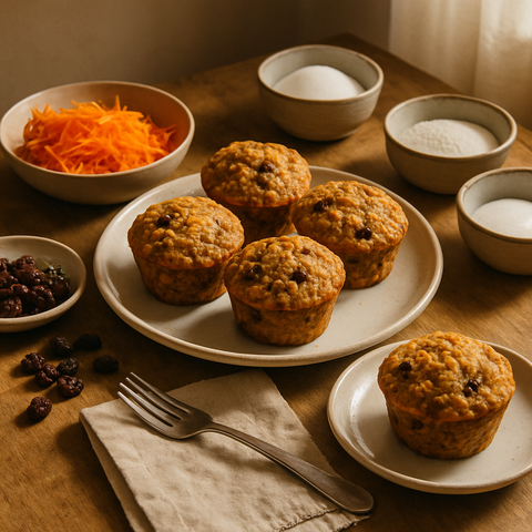 Karotten-Rosinen-Muffins