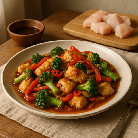 Spicy Fish and Vegetable Stir-Fry